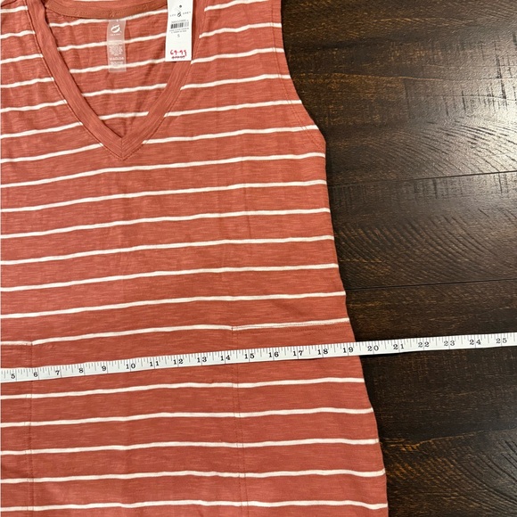 Lou & Grey Striped Maxi Dress Sleeveless V-Neck 100% Cotton Small - Picture 9 of 12